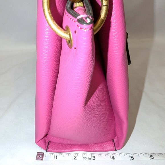 Guess | Zed Pebbled Small Girlfriend Carryall Purse in Fuchsia Pink | One Size - Picture 13 of 13